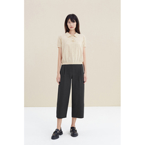 Spot-CCHER Flower OPENWORK POLO NECK sweater Natural organic cotton Xixi and women XZFC3256