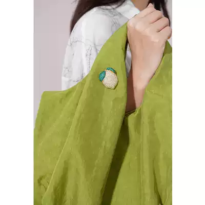 Spot-CCHER Lemon Diamond Brooch Copper Plated 24k Jinxi and Women's Women's XPJC3281 No Fold No Refex