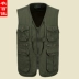 Vest trung niên cotton rửa mùa xuân và mùa thu vest vai nam nhiều túi cá chụp ảnh vest vest áo ba lỗ nam tập gym Áo vest cotton