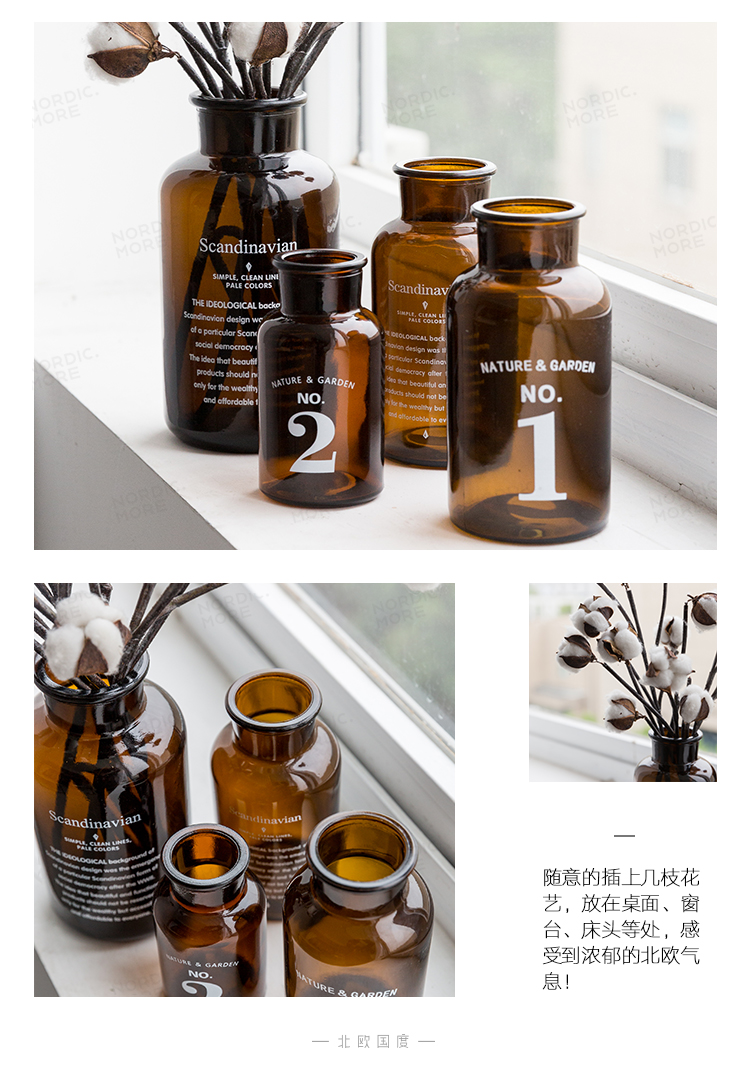 Các nước Bắc Âu Davide dược loạt bình thủy tinh nhỏ - mô hình gồm chữ và số phòng khách trang trí hoa - Trang trí nội thất dcor phòng ngủ nhỏ không giường