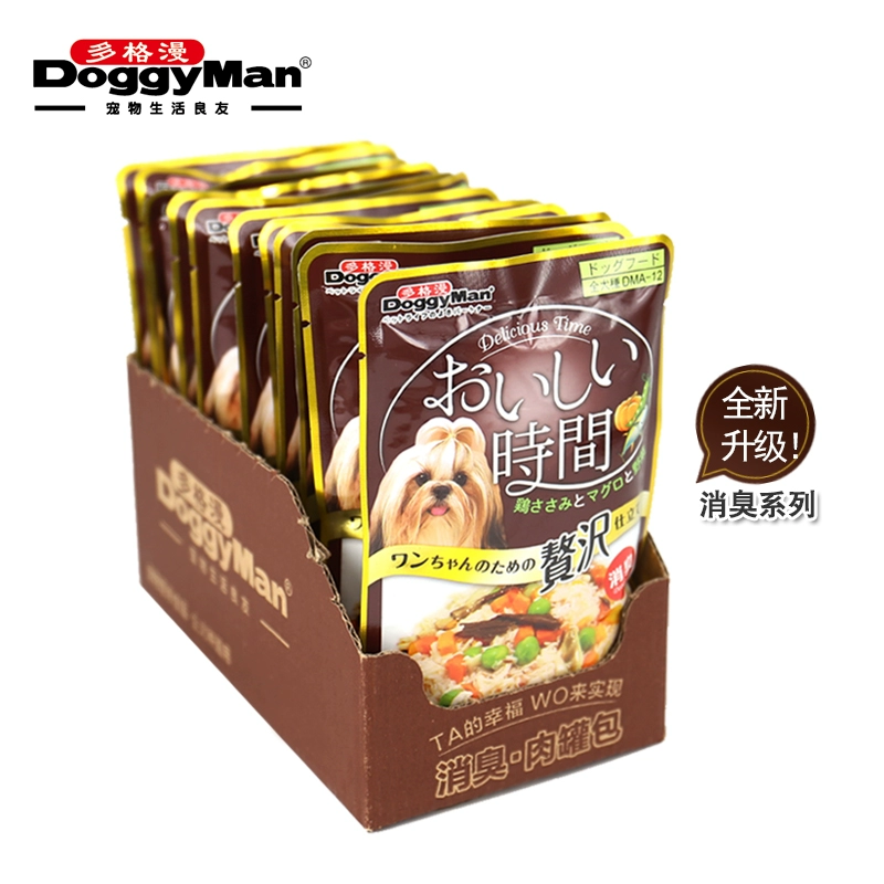 Nhật Bản Doge Man Chó trưởng thành Chó con Teddy Gà đóng hộp ít béo 70g-100g Thức ăn khô cho chó Ưu đãi đặc biệt - Đồ ăn vặt cho chó