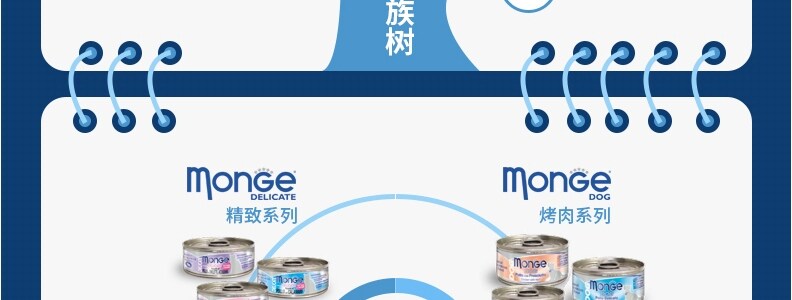 Кошки закуски 意大利monge梦吉湿粮猫罐头汤汁啫喱猫咪多种口味猫罐头80g