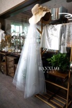 Han Xiao bride flower embroidery Jasmine fresh forest line wedding dress with photography and makeup shape veil