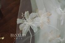 Han Xiao bridal veil hand embroidered hot flower veil fairy beauty photography with makeup modeling model