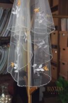 HTS047 handmade embroidered comb wavy edge embroidered long velvet fabric leaves suitable for outside shooting shed