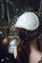 Han Xiao retro Pearl hat decoration retro lace temperament photo studio shape photo