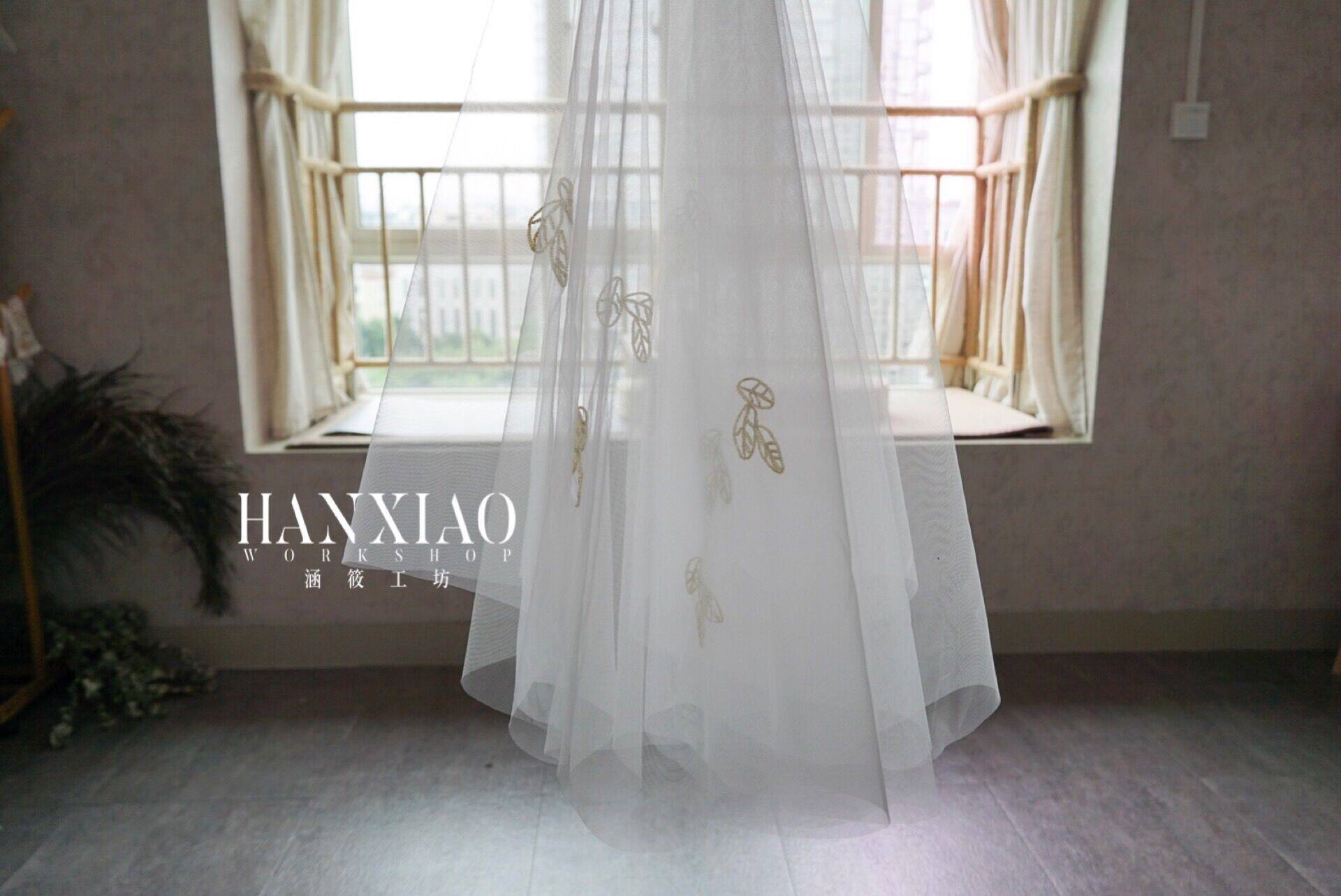 HTS001 bridal veil method embroidered veil leaf pattern small fresh forest fairy model net red model