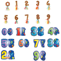 anagram printed digital aluminum foil ball 14 inch silver digital birthday aluminum film balloon arrangement party decoration