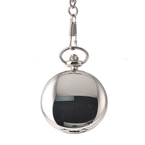 Simple large double-sided light Roman white scale pocket watch Classical retro flip necklace pocket watch 9096