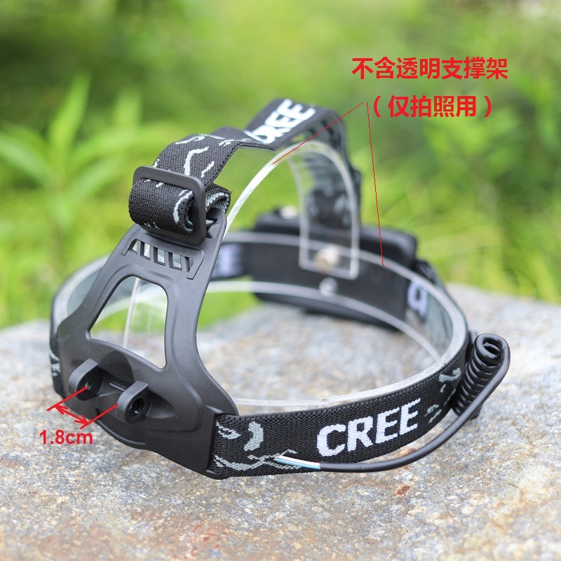 Headlamp with accessory bracket Head wearing headband fishing light Miner lamp replacement headband 18650 battery box combination