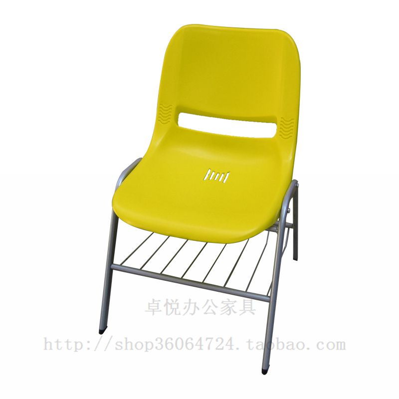 Plastic back training chair with school bag rack conference chair student chair without armrest reading chair sitting surface hollow office chair