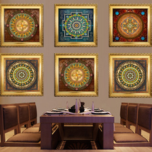 Home Decoration Ten Year Old Shop Home Decoration Tangka Ethnic Style Painting Restaurant Hotel Living Room Modern Chinese Style Retro