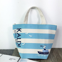 Foreign trade canvas zipper portable insulated bag hand-carrying lunch box bag 16*15 * 23cm
