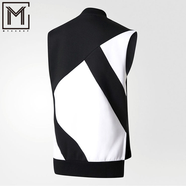 Adidas Cỏ ba lá nữ thể thao giản dị Vest không tay màu đen Zipper Vest BK6156 - Áo thể thao áo thun lạnh nam adidas