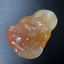 Yunnan Longling Huanglong Jade Pendant Pure Natural Jade Carved Puxian Bodhisattva Jade Pendant Seiko with High-end Rope