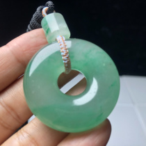 Dulong jade ice floating flower peace buckle donut natural jade A jade pendant jade pendant African jade