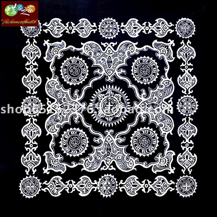 Wax dyeing tablecloth Guizhou Hmong wax dye dyed wax dye dyed wall hanging small tablecloth harmonious life 93*93