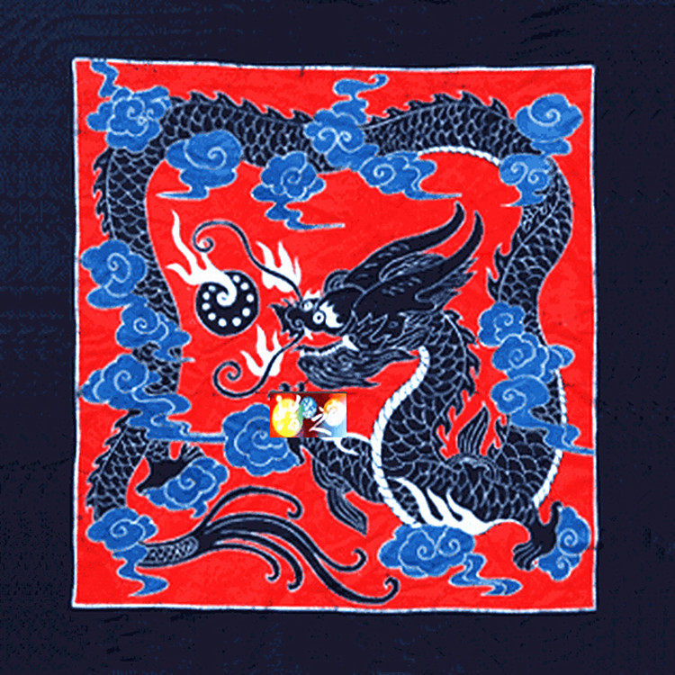 Wax Dyeing Table Cloth Fry batik batik Wax Dyeing and Hanging Table Cloth Square Table Cloth Red Bottom Dragon 115 * 115CM