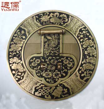 Yuanru bronze sculpture Chinese imitation Ming and Qing Dynasty camphor wood box buckle pure copper buckle YRD019 18CM