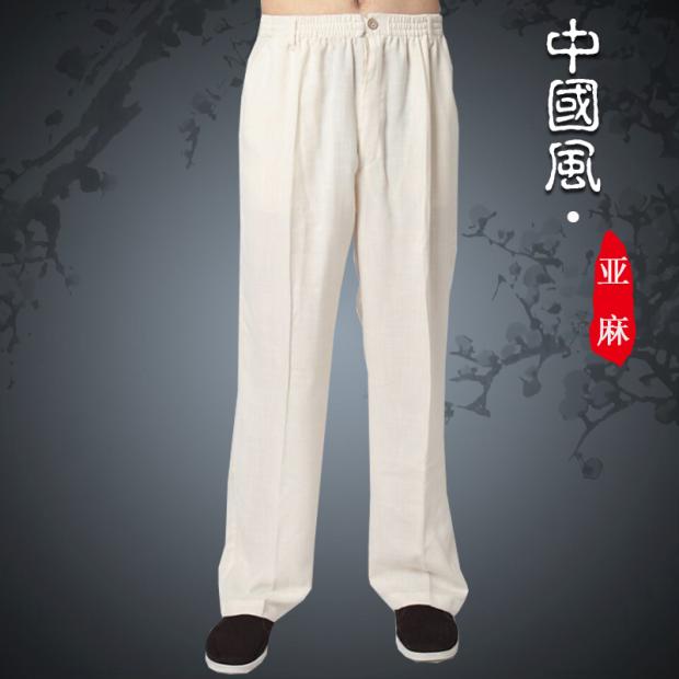 quần Tang lanh nam gió của Trung Quốc tai mỏng chi quần tập thể dục buổi sáng quần thẳng hiển thị quần đàn ông giản dị của Trung Quốc quần