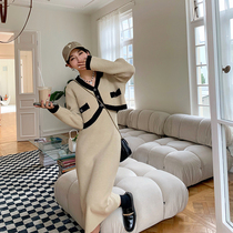 NORA cardigan jacket womens knitted suit Spring and Autumn new design sense niche thin lazy temperament two-piece set