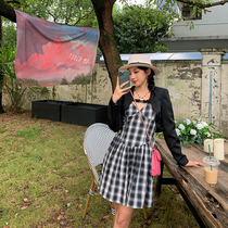 NORA early autumn fashion suit female New temperament goddess fan shawl short suit outer dress two-piece dress