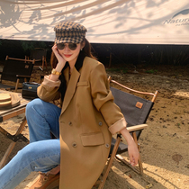 NORA brown blazer autumn women 2021 New loose casual fashion design sense senior temperament suit