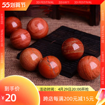 Natural Crystal Raw Stone Red Beyoncine Jade Balls Chicken Blood Stone Original Stone Handicraft Ball Pendulum Pieces Ball Office Home Swing