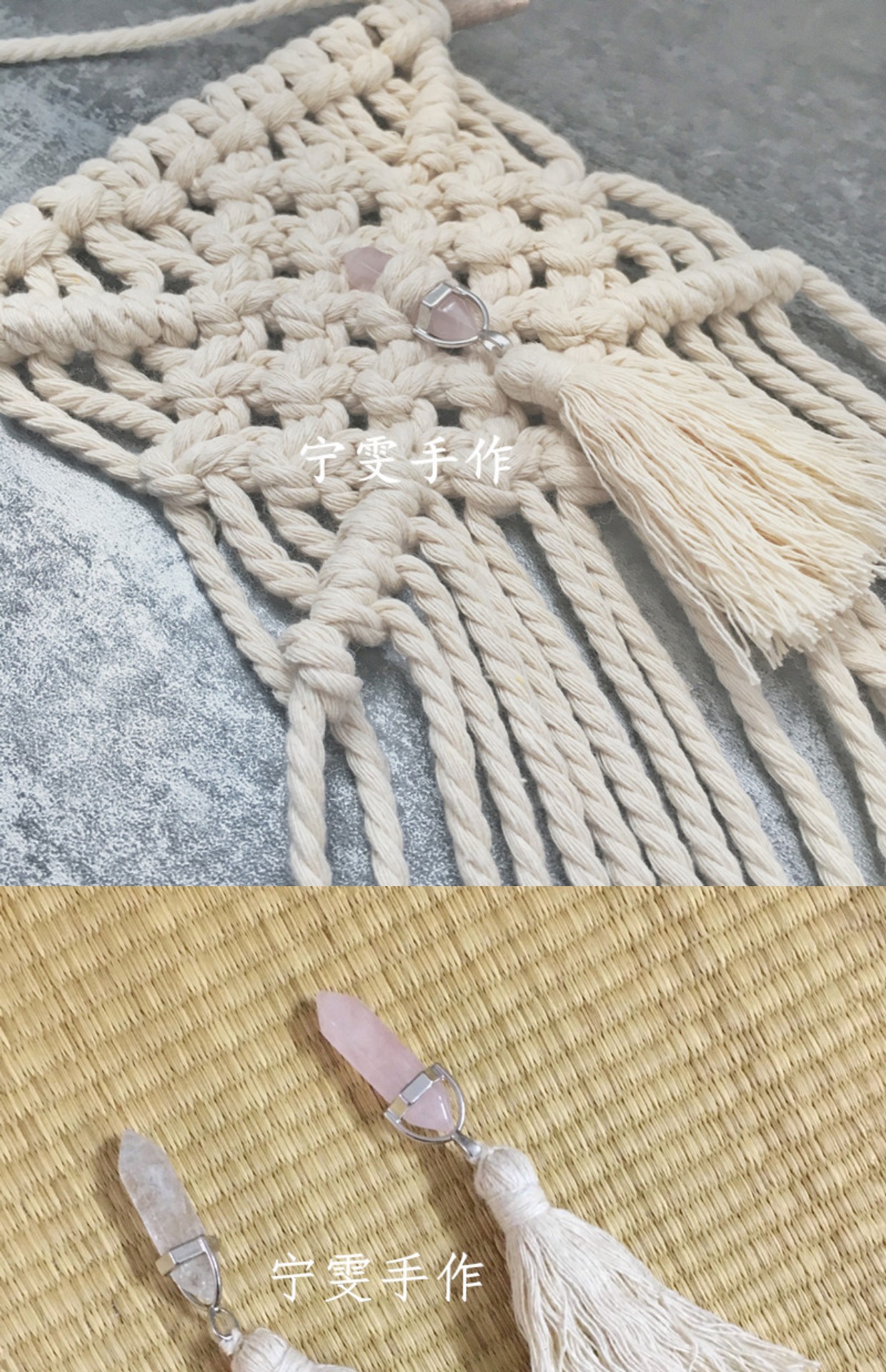Ning Wen tự tay làm tấm thảm dệt bằng tay Macrame Đồ trang trí tấm thảm Bắc Âu Gói vật liệu DIY để gửi video giảng dạy thảm trang trí phòng khách