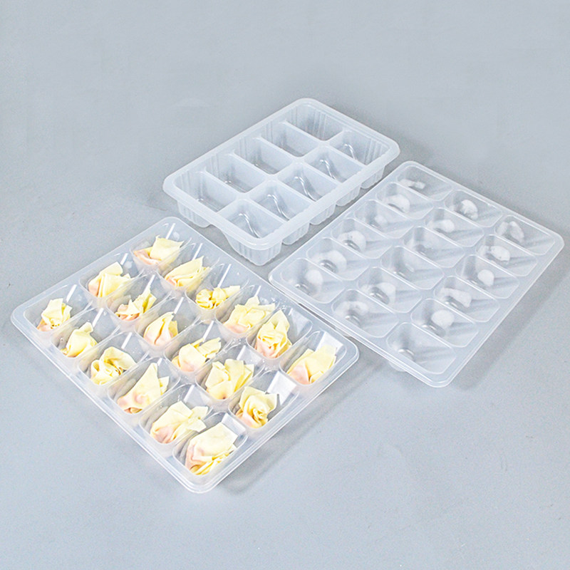 Small wonton box one-time compartment wonton packaging box storage frozen food grade dumpling box commercial tray