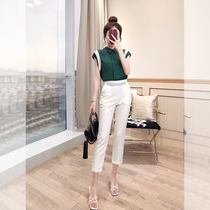 Professional Temperament Goddess Van Spring 2022 New Womens Clothing Snowspun Shirts Pants Suit Foreign Air Minus two sets