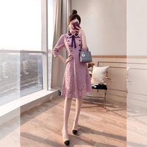 Can sweet salt skirt 2021 autumn new womens fairy dress French style aged fashion lace dress