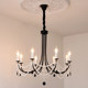 French-Style Living Room, Minimalist Bedroom, South Asian Style, Retro Staircase, Dining Room, Black Vintage Pearl Candle Lamp, Crystal Chandelier