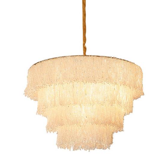 American-Style Living Room, Bedroom, Post-Modern Designer Restaurant, Grand Tassel Luxury Villa, French-Style Light Luxury Crystal Chandelier