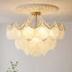 Yue Xi Original French Shell Glass Chandelier Vintage Pearl American Light Luxury Living Room Bedroom Dining Room Crystal Lamp