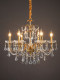 Retro French Candle Lamp Living Room European-Style Dining Room Villa Internet Celebrity Vintage Pearl Bedroom American Crystal Chandelier