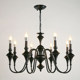 French Retro Chandelier, Old Shanghai Simple Bedroom Lamp, Black Dining Room Lamp, Mid-Century South Asian Style Living Room American-Style Lighting Fixtures