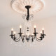 French Retro Living Room Lamp, South Asian Mid-Century Style Dining Room Black Bedroom Lamp, Simple American Candle Lamp, Crystal Chandelier