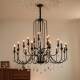 French-Style Vintage Chandelier for Living Room, Mid-Century Staircase, Open-Air Villa, Hollow Duplex, Candle Lamp, Rustic Simple Crystal Lamp
