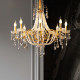 French Retro Candle Lamp Pearl Staircase Crystal Lamp Luxury Dining Room Living Room Bedroom Country American Crystal Chandelier