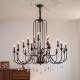 French-Style Vintage Chandelier for Living Room, Mid-Century Staircase, Open-Air Villa, Hollow Duplex, Candle Lamp, Rustic Simple Crystal Lamp