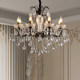 French Crystal Chandelier, Luxurious Living Room, South Asian Style, Antique Bedroom, European-Style Dining Room, Black Retro Country American Chandelier