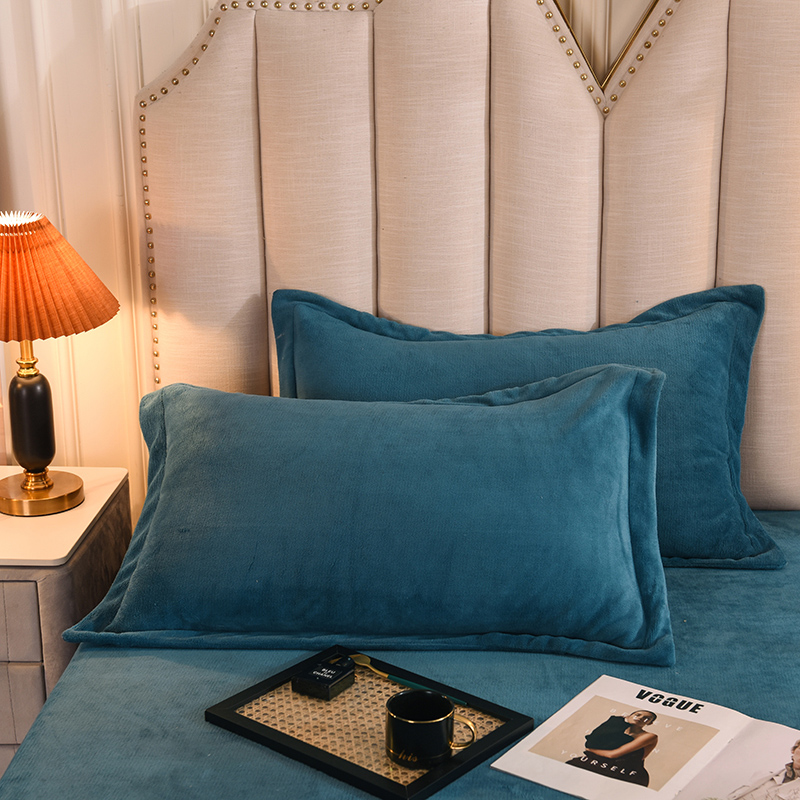 Milk Suede Pillow Headgear Pair DOUBLE FACE SUEDE WINTER STYLE PLUS SUEDE PILLOW HEADGEAR KATONG CHILDREN'S BED WINTER STYLE PILLOWCASE