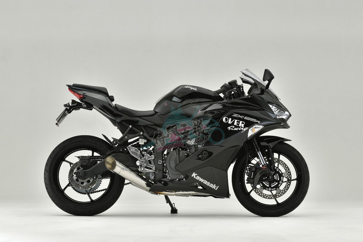 Выходной выхлоп Japan Over Racing подходит к Kawasaki ZX4R модифицированный конкурентный титановый сплав синие пламя полный абзац