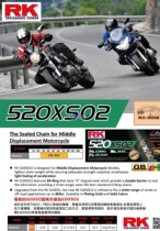  Japan RK chain XSO2 color 520 525 530 Black gold series racing motorcycle modified oil seal chain
