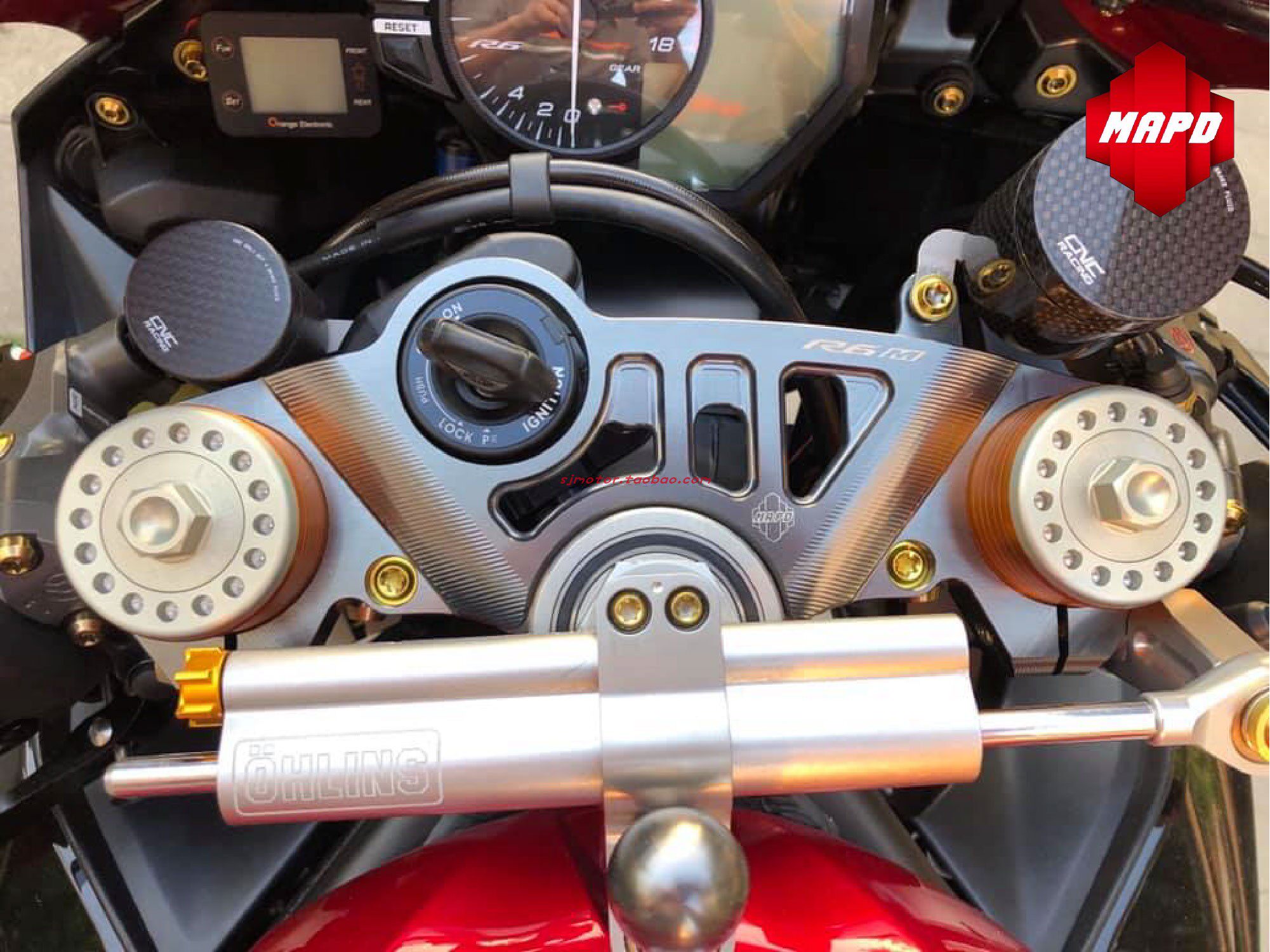 Taiwan MAPD applies to Yamaha R6 modified aluminum alloy forging on the triangle of the upper board three stars