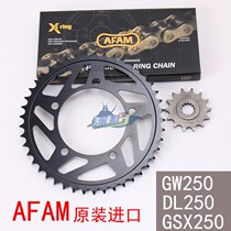 German AFAM applies Suzuki GW250 GSX250 DL retrofitted front and rear sized tooth disc sprockets