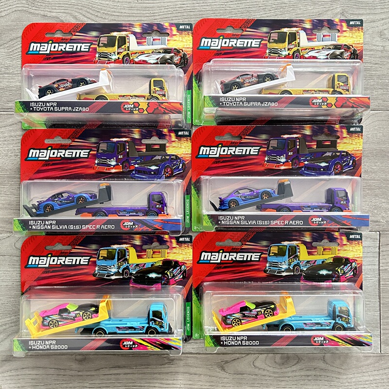 New in Stock Majorette Jdm Trailer Transport Truck Supra S2000 Nissan S15