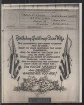 U.S. World War II Victory Mail V-Mail 1945 Congratulations to Wife Birthday Books Flower Poems Allied Flag