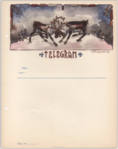 Swedish electric newspaper 1946-55 used two reindeer animals fighting